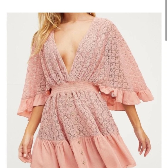 Free People Light Pink Shyanne Lace Romper - Picture 10 of 10